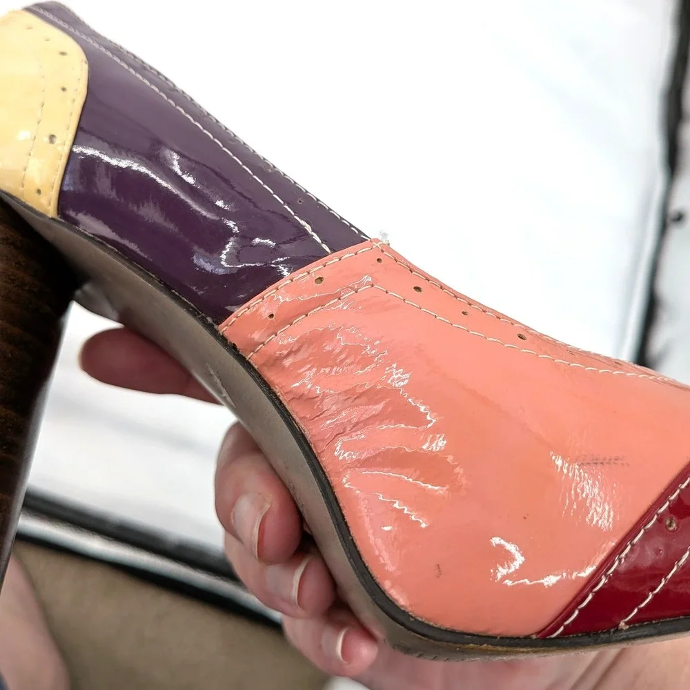 Jeffrey‎ Campbell Colorblock Platform Heels Patent Leather Pumps Size 8